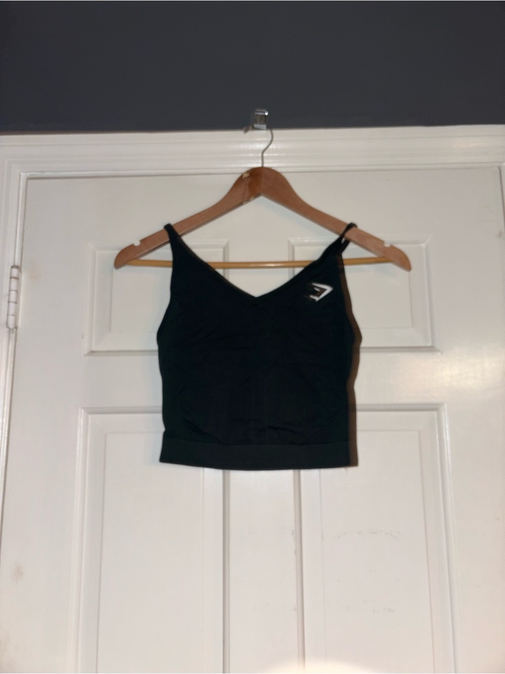 Gymshark Dark Green V‑Neck Cropped Camisole with Logo